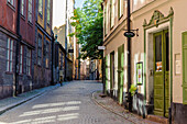 Gasse in der Altstadt Gamla Stan , Stockholm, Schweden