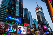 ambiance with the giant billboards and buildings in the heart of times square, manhattan, new york city, state of new york, united states, usa