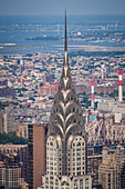 view from the observatory of the empire state building of the chrysler building's spire, midtown, manhattan, new york city, state of new york, united states, usa