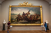 exhibit of the work 'washington crossing the delaware' by the german painter emanuel leutze at the new york metropolitan museum of art, upper east side, manhattan, new york city, state of new york, united states, usa