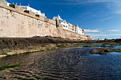 western bastion, the ramparts and fortifications seen from the sea, essaouira, mogador, atlantic ocean, morocco, africa