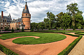 french-style garden designed by andre le notre, chateau de maintenon (28), france