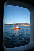 porthole in the astoria cruise ship, ilulissat, greenland