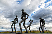 sculptures dance by torbjorg palsdottir, perlan dome, reykjavik, iceland, europe