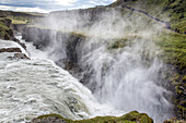 gullfoss, or golden falls, 32 metres high, golden circle, southern iceland, europe, iceland