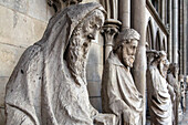 statues in the ambulatory, notre-dame cathedral of rouen (76), france