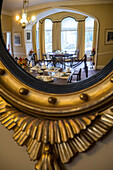 mirror in the castle's dining room, glenveagh national park, county donegal, ireland
