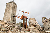 the apcher tower and the chapel of saint jean baptiste, prunieres, (48), lozere, region of occitanie, france