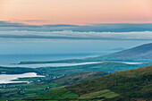 Dingle Bay at dawn from Conor Pass, Dingle Peninsula, County Kerry, Ireland