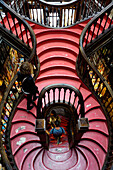 Stairs, Livraria Lello bookshop built in 1881, Porto (Oporto), Portugal, Europe