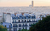 France, Paris, hill of Montmarter, panoramic view on the rooftops of Paris