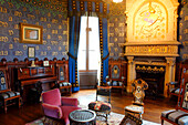 France, Aquitaine, Pyrenees Atlantiques (64), Basque country, province of Labourd, Hendaye, Abbadia castle, the living room