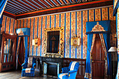France, Aquitaine, Pyrenees Atlantiques (64), Basque country, province of Labourd, Hendaye, Abbadia castle, Virginie bedroom