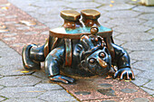Usa, New York, Manhattan, Battery Park. The Real Word by the artist Tom Otterness