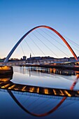 England, Tyne and Wear, Gateshead, Newcastle, Gateshead Millenium Bridge and Newcastle Skyline