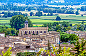 France, Gironde, Castillon-la-Bataille, village with its church, in the middle of the vineyard