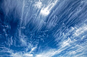 France, Gard, cirrus clouds on blue sky