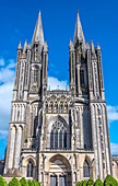 Normandy, Manche, Notre Dame de Coutances Cathedral facade and twin towers (Historical Monument)