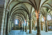 Normandy, the Mont Saint Michel Abbey, the Knights Room (UNESCO World Heritage) (on the way to Santiago de Compostela)