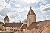 Seine et Marne, Blandy les Tours, castle, guards tower and square.