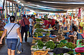 Food stalls in Belem Market, in Iquitos, Peru, South America