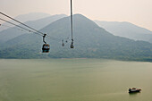 Ngong Ping 360 gondola takes visitors to Big Buddha and Po Lin Monastery, Lantau Island, Hong Kong, China, Asia