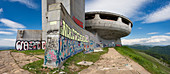 House of Bulgarian Communist Party, Buzludzha site battle Bulgarian forces and Ottoman Empire, established 1974 architect Stoilov, Stara Zagora Region, Bulgaria, Europe