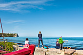 View towards cape Arkona, Vitt fishing village, Ruegen Island, Mecklenburg-Western Pomerania, Germany