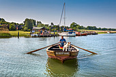 Rowing ferry from Moritzdorf to Baabe, Rügen Island, Mecklenburg-Western Pomerania, Germany
