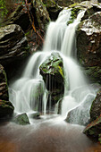 Hoellbachgspreng cascade, hiking path to Grosser Falkenstein, Bavarian Forest, Bavaria, Germany