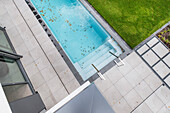 outdoor pool at a modern architecture house in the Bauhaus style, Oberhausen, Nordrhein-Westfalen, Germany