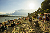 Beach bar Strandperle, Elbe beach, Övelgönne, Hamburg, Germany