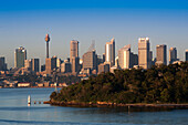 The city of Sydney with Bradleys Head in the foreground, Sydney, New South Wales, Australia