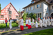 Fronleichnam, Prozession, Blumenteppich, Sipplingen, Überlinger See, Bodensee, Baden-Württemberg, Deutschland, Europa