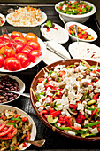 Salad buffet, Greek food, hotel, Agia Galini, Crete, Greece, Europe