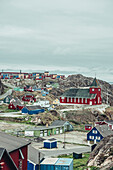 View over Sisimiut, greenland, arctic.