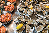 Oyster, shrimps, Marche de Capucins, Bordeaux, France
