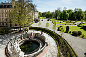 Well at the so-called source of the Danube River, Schlosspark, Donaueschingen, Baden-Wuerttemberg, Germany