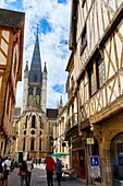 Notre-Dame church, Rue de la Chouette, Dijon, Côte d'Or, Burgundy Region, Bourgogne, France, Europe