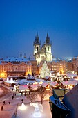 Czech republic, prague - christmas market at the old town square.