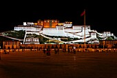 Lhasa, Tibet, China - The view of Potala Palace at night.