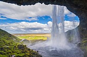 Southern Iceland. Seljalandfoss waterfall.