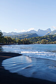 FRENCH POLYNESIA, Tahiti. Black Sand Beach.