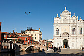 ITALY, Venice. View of the Scuola Grande di San Marco located in the Campo Santi Giovanni e Paolo in the Castello district.  Castello is the largest of the six sestieri of Venice.