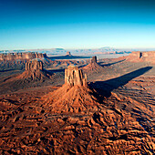 USA, Arizona, Utah, aerial view of Monument Valley, Navajo Tribal Park