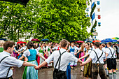 bavarian music, dancing, maypole, bavarian tradition, Bavaria, Germany, Europe