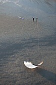 Aerial View Of A Kite Surfer On The Beach At Homer, Southcentral Alaska, USA