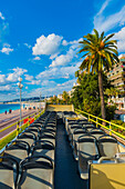 Seating On A Tour Bus Along The Coast; Nice, Cote D'azur, France