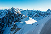 Route Down To The Vallee Blanche, Off-Piste Skiing; Chamonix, France