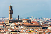 View Of The Old Palace (Also Known As Palazzo Vecchio) And The Historic Centre Of Florence; Florence, Tuscany, Italy